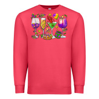 Cardinal Mardi Gras wine glasses Premium Sweatshirt - HowdyJamesFarm