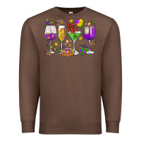 Chestnut Mardi Gras wine glasses Premium Sweatshirt - HowdyJamesFarm