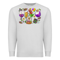 Dove Grey Mardi Gras wine glasses Premium Sweatshirt - HowdyJamesFarm