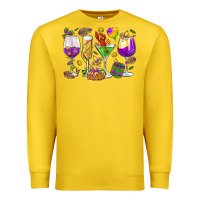 Lemon Mardi Gras wine glasses Premium Sweatshirt - HowdyJamesFarm