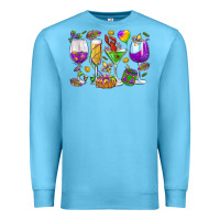 Ocean Blue Mardi Gras wine glasses Premium Sweatshirt - HowdyJamesFarm