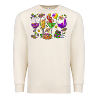 Sandshell Mardi Gras wine glasses Premium Sweatshirt - HowdyJamesFarm
