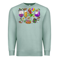 Seafoam Mardi Gras wine glasses Premium Sweatshirt - HowdyJamesFarm
