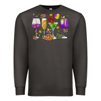 Smoke Mardi Gras wine glasses Premium Sweatshirt - HowdyJamesFarm