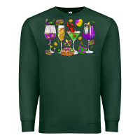 Sports Green Mardi Gras wine glasses Premium Sweatshirt - HowdyJamesFarm
