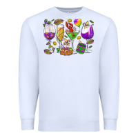 White Mardi Gras wine glasses Premium Sweatshirt - HowdyJamesFarm