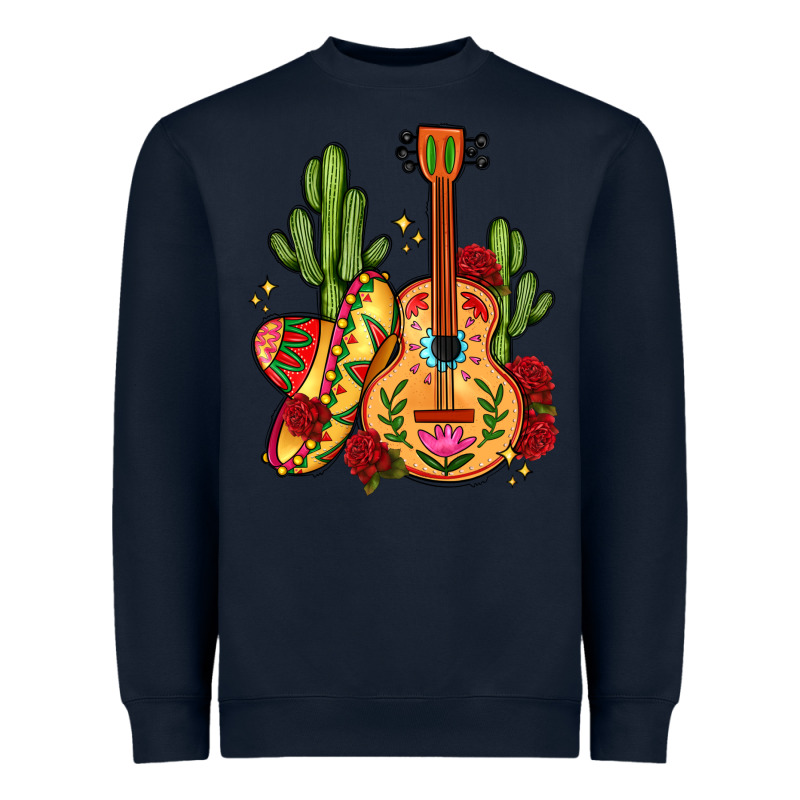 Mexican Guitar Heavyweight Sweatshirt by LillyAllenDesigns | Teevron