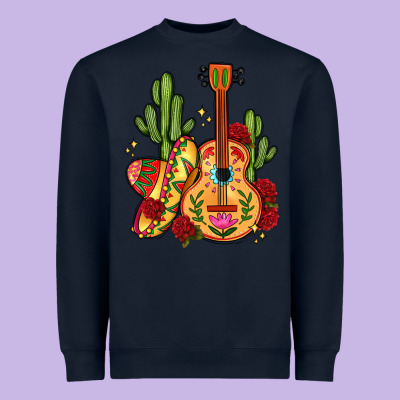 Mexican Guitar Heavyweight Sweatshirt Designed By Lillyallendesigns