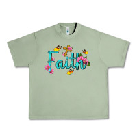 Oil Green faith with flower and butterfly Urban Heavy Tee - NancyCooperArtShop