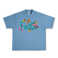 Pebble Blue faith with flower and butterfly Urban Heavy Tee - NancyCooperArtShop