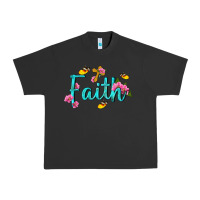 Pigment Black faith with flower and butterfly Urban Heavy Tee - NancyCooperArtShop