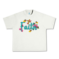 Pistachio faith with flower and butterfly Urban Heavy Tee - NancyCooperArtShop