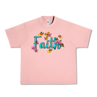 Faith With Flower And Butterfly Urban Heavy Tee | Teevron