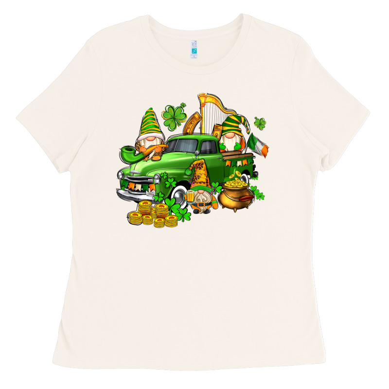 St Patricks Gnomes  With Farm Truck Ladies Tee by AdoDesignShop | Teevron