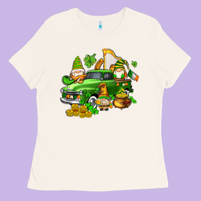 St Patricks Gnomes  With Farm Truck Ladies Tee Designed By Adodesignshop