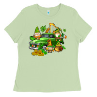 Matcha st patricks gnomes  with farm truck Ladies Tee - AdoDesignShop