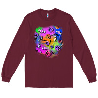 Burgundy halloween candy patches 1 Long Sleeve Tee - BundleAndBundleShop