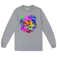 Heather Grey halloween candy patches 1 Long Sleeve Tee - BundleAndBundleShop