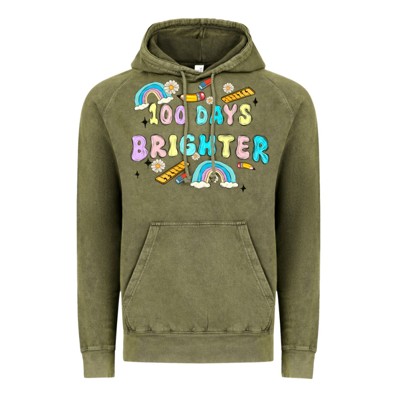 100 Days Brighter Vintage Hoodie by MaliasSmallBusiness | Teevron