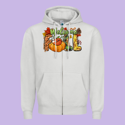 Welcome Fall Zipper Hoodie Designed By Nancycooperartshop