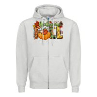 Dove Grey Welcome Fall Zipper Hoodie - NancyCooperArtShop