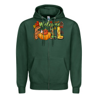 Sports Green Welcome Fall Zipper Hoodie - NancyCooperArtShop