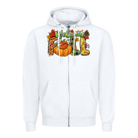 White Welcome Fall Zipper Hoodie - NancyCooperArtShop