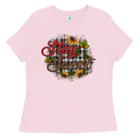 Bubblegum Pink stay sweet wood slice ornament Ladies Tee - JahusDesignShop