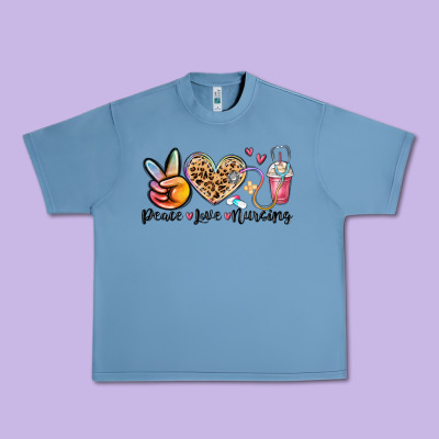Peace Love Nursing Urban Heavy Tee Designed By Maliassmallbusiness