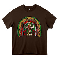 Chocolate Brown cross rainbow Heavy Core Tee - JahusDesignShop