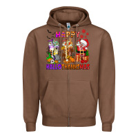 Happy Hallothanksmas Coffee Cups Zipper Hoodie | Teevron