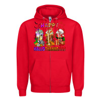 Red happy hallothanksmas coffee cups Zipper Hoodie - texasbilliewilder