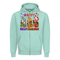 Seafoam happy hallothanksmas coffee cups Zipper Hoodie - texasbilliewilder