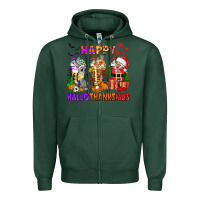 Sports Green happy hallothanksmas coffee cups Zipper Hoodie - texasbilliewilder