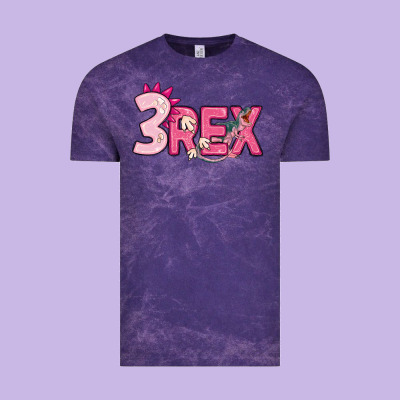 Pink Three Rex Vintage Tee Designed By Maliassmallbusiness