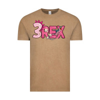 Vintage Coffee pink three rex Vintage Tee - MaliasSmallBusiness