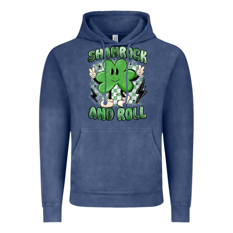 Shamrock And Roll Vintage Hoodie by MaliasSmallBusiness | Teevron