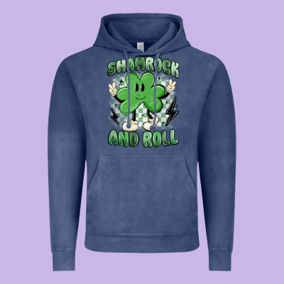 Shamrock And Roll Vintage Hoodie Designed By Maliassmallbusiness