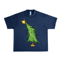 Navy trendy christmas tree Urban Heavy Tee - MaliasSmallBusiness