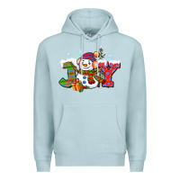 Blue Mist christmas joy snowman Premium Hoodie - CowGirlArtShop