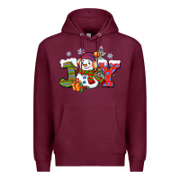 Burgundy christmas joy snowman Premium Hoodie - CowGirlArtShop