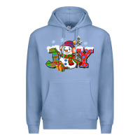 Colony Blue christmas joy snowman Premium Hoodie - CowGirlArtShop