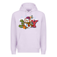 Lilac christmas joy snowman Premium Hoodie - CowGirlArtShop