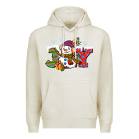 Oatmeal Heather christmas joy snowman Premium Hoodie - CowGirlArtShop