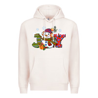 Pale Pink christmas joy snowman Premium Hoodie - CowGirlArtShop