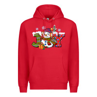 Red christmas joy snowman Premium Hoodie - CowGirlArtShop