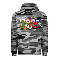 Slate Camo christmas joy snowman Premium Hoodie - CowGirlArtShop
