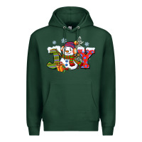 Sports Green christmas joy snowman Premium Hoodie - CowGirlArtShop