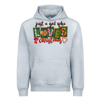 Heather Grey Just A Girl Who Loves Christmas Urban Hoodie - FaDigitalArtStudio