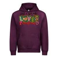 Mauve Wine Just A Girl Who Loves Christmas Urban Hoodie - FaDigitalArtStudio